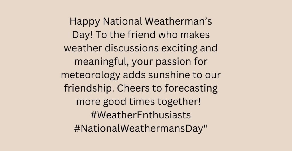 National Weatherman Day